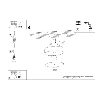 Stropné svietidlo OMIQ 4xE27/15W/230V pr. 30 cm čierna