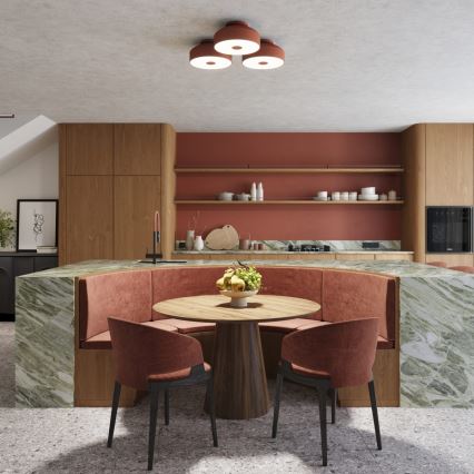 Stropné svietidlo OMIQ 4xE27/15W/230V priemer 30 cm červené