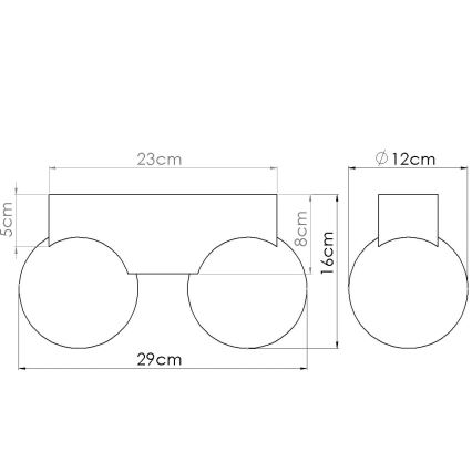 Stropné svietidlo BULBO 2xG9/8W/230V buk/biela