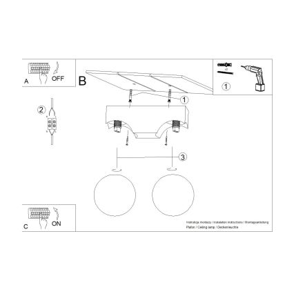 Stropné svietidlo BULBO 2xG9/8W/230V buk/biela