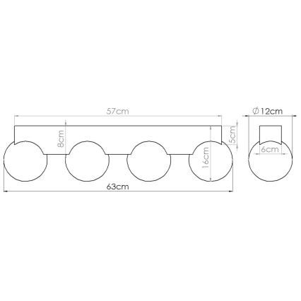 Stropné svietidlo BULBO 4xG9/8W/230V buk/biela