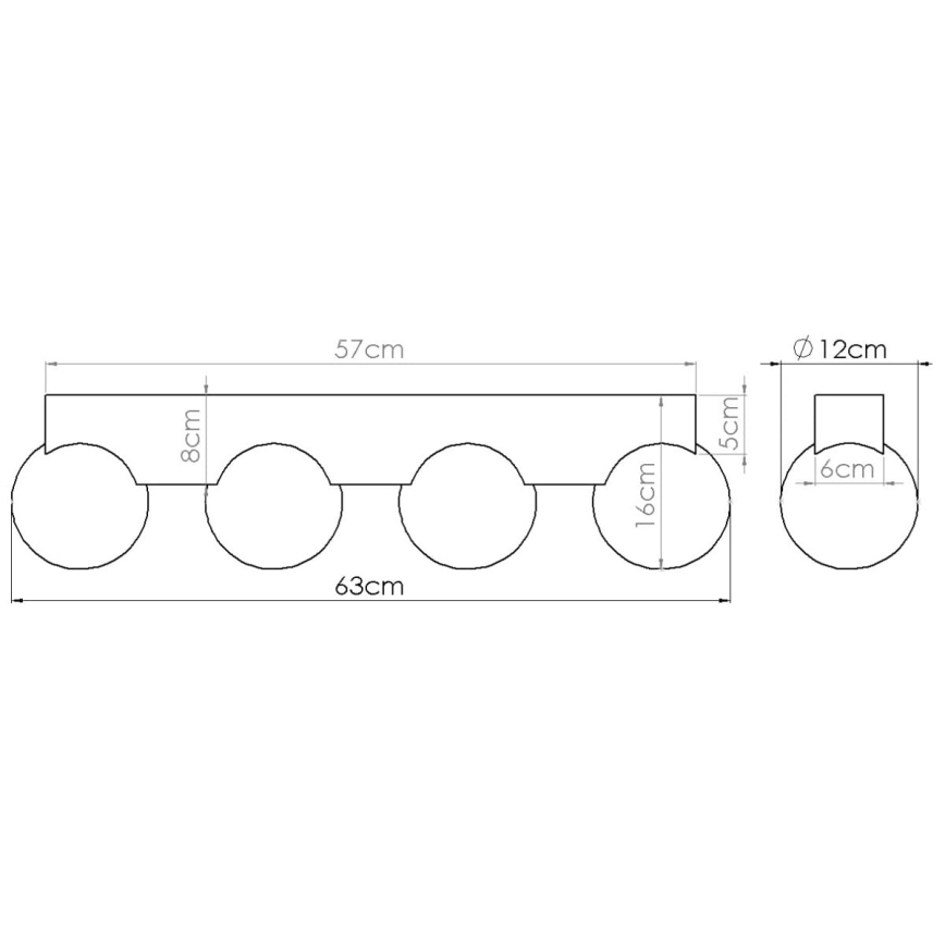 Stropné svietidlo BULBO 4xG9/8W/230V buk/biela