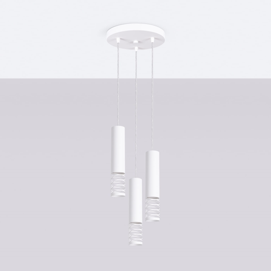 Luster na lanku LAMI 3xGU10/10W/230V biela