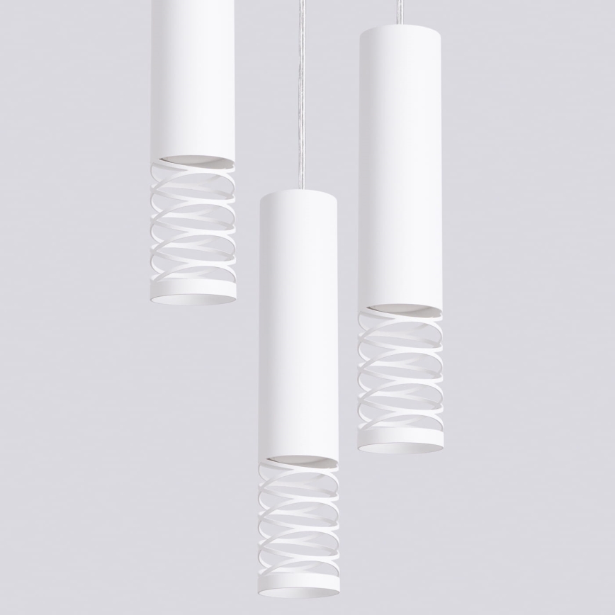 Luster na lanku LAMI 3xGU10/10W/230V biela