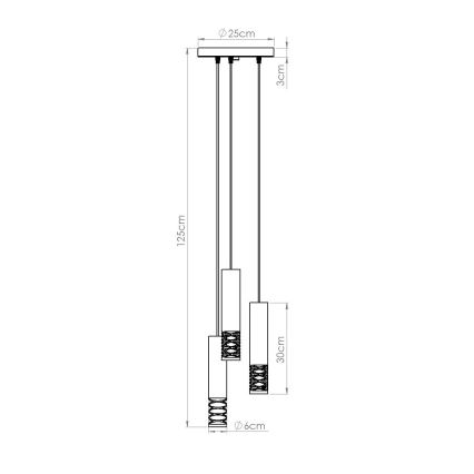 Luster na lanku LAMI 3xGU10/10W/230V biela