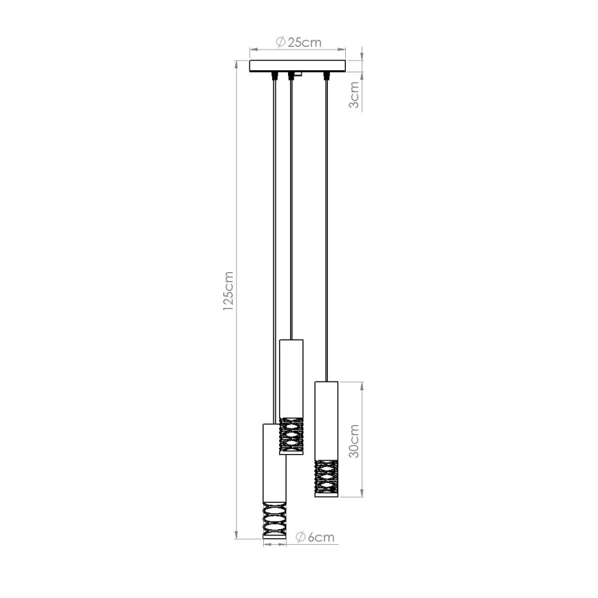 Luster na lanku LAMI 3xGU10/10W/230V biela