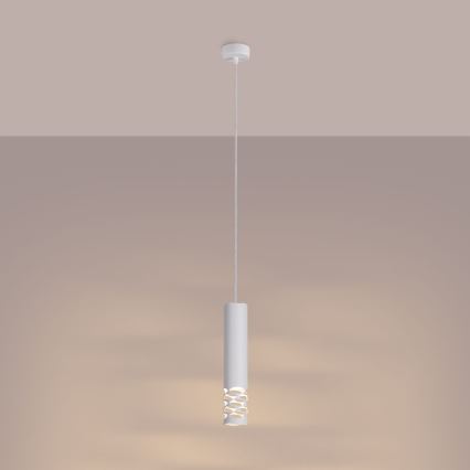 Luster na lanku LIRO 1xGU10/10W/230V biela