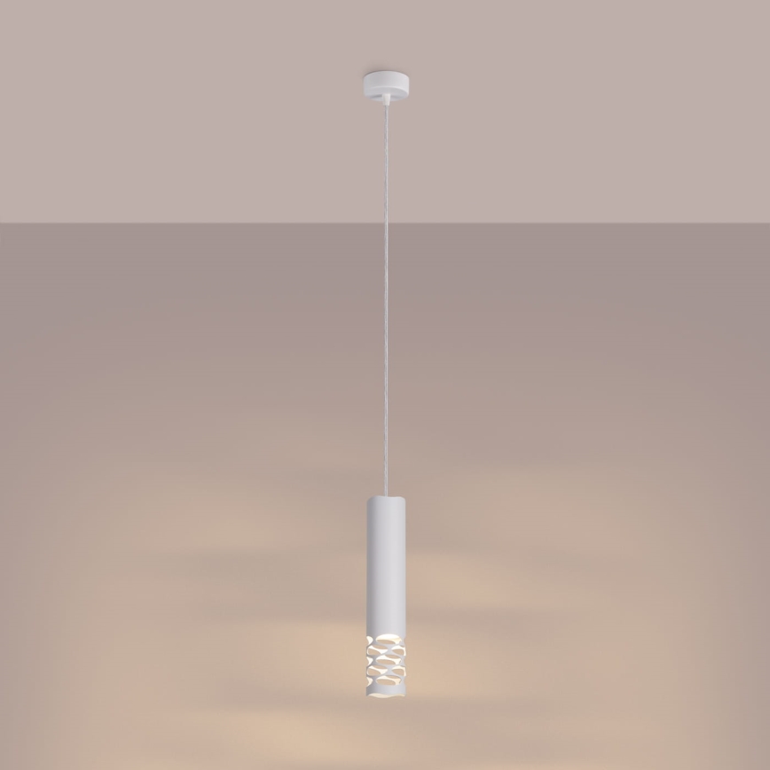 Luster na lanku LIRO 1xGU10/10W/230V biela