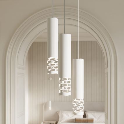 Luster na lanku LIRO 1xGU10/10W/230V biela
