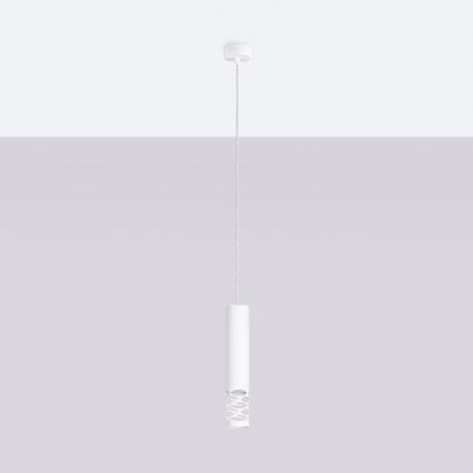 Luster na lanku LIRO 1xGU10/10W/230V biela