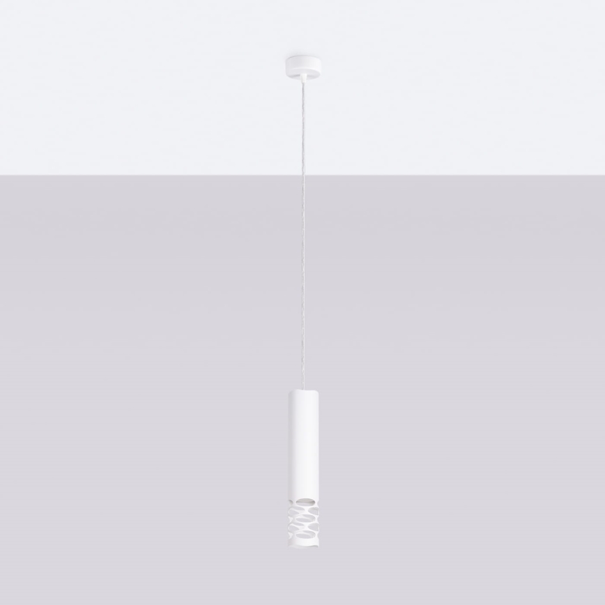 Luster na lanku LIRO 1xGU10/10W/230V biela
