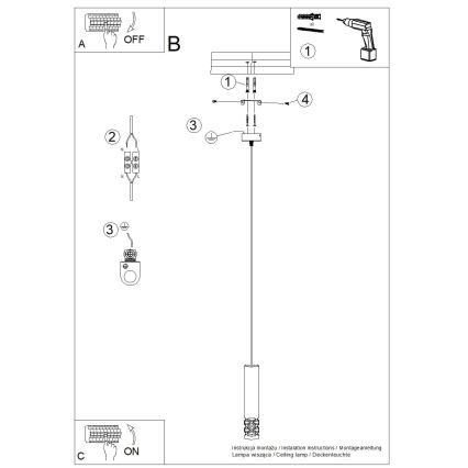 Luster na lanku LIRO 1xGU10/10W/230V biela