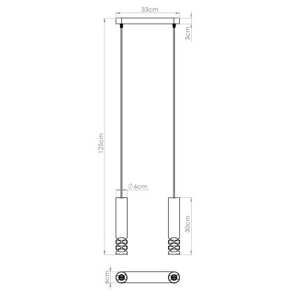 Luster na lanku LIRO 2xGU10/10W/230V biela