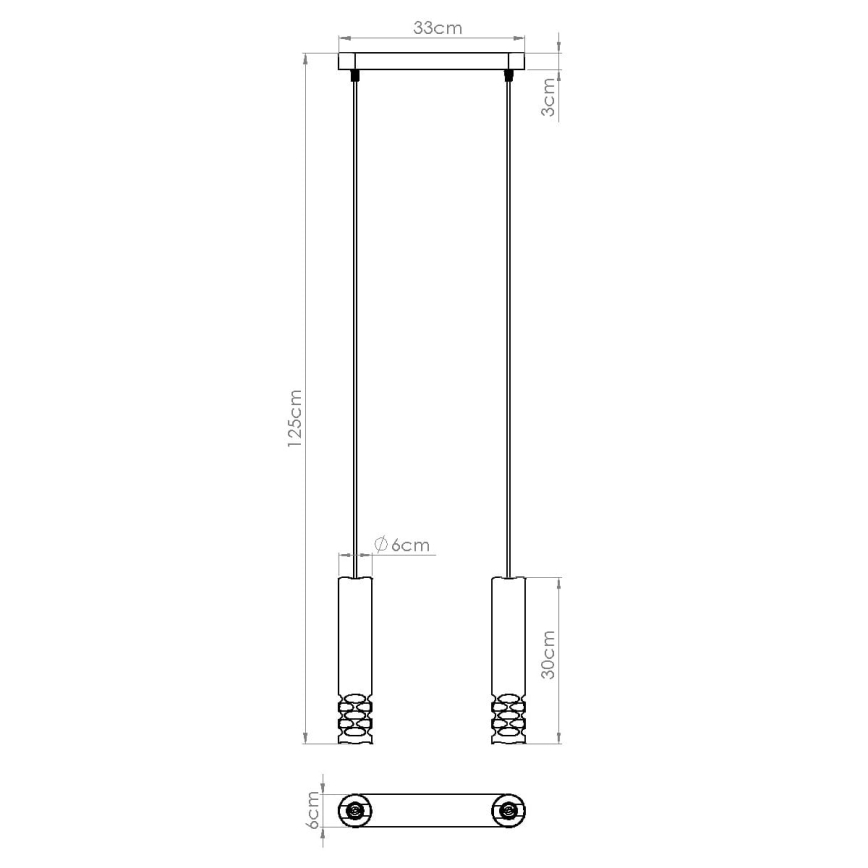 Luster na lanku LIRO 2xGU10/10W/230V biela