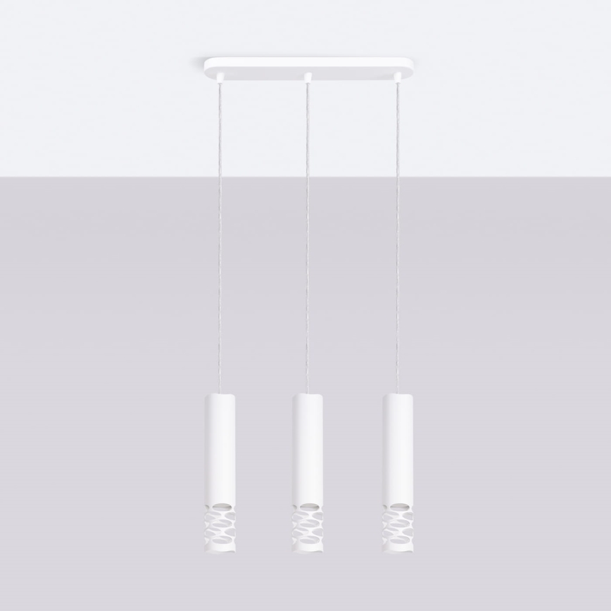 Luster na lanku LIRO 3xGU10/10W/230V biela