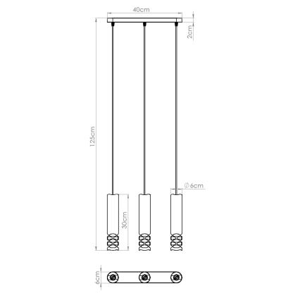 Luster na lanku LIRO 3xGU10/10W/230V biela