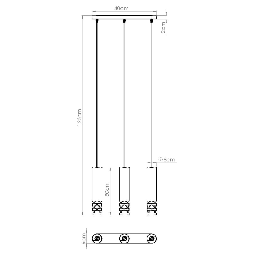 Luster na lanku LIRO 3xGU10/10W/230V biela