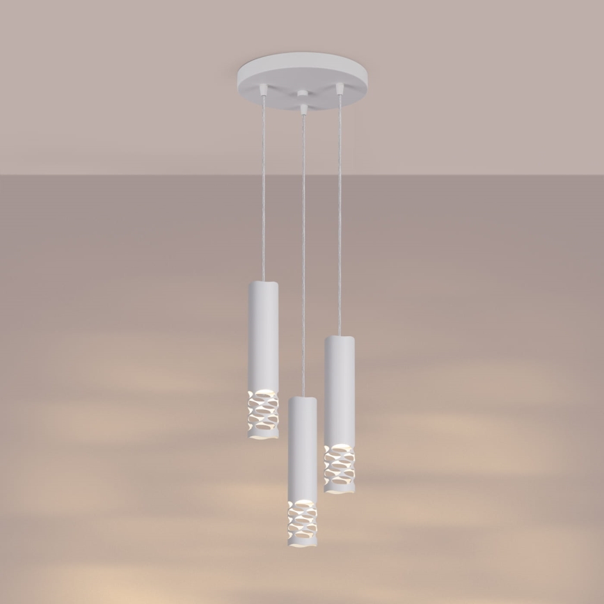 Luster na lanku LIRO 3xGU10/10W/230V biela