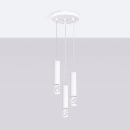 Luster na lanku LIRO 3xGU10/10W/230V biela