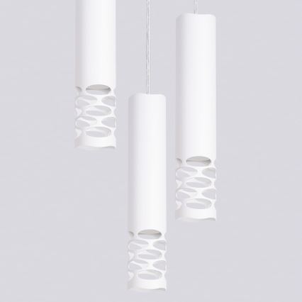 Luster na lanku LIRO 3xGU10/10W/230V biela