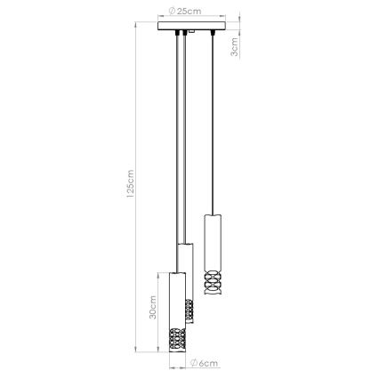 Luster na lanku LIRO 3xGU10/10W/230V biela