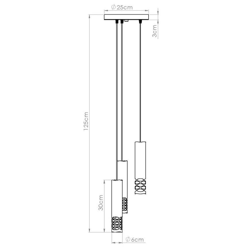Luster na lanku LIRO 3xGU10/10W/230V biela