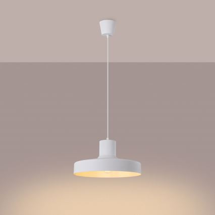 Luster na lanku BILO 1xE27/15W/230V pr. 35 cm biela