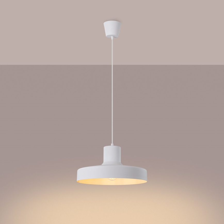 Luster na lanku BILO 1xE27/15W/230V pr. 35 cm biela