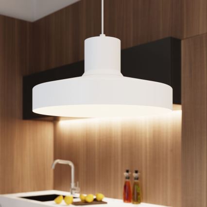 Luster na lanku BILO 1xE27/15W/230V pr. 35 cm biela