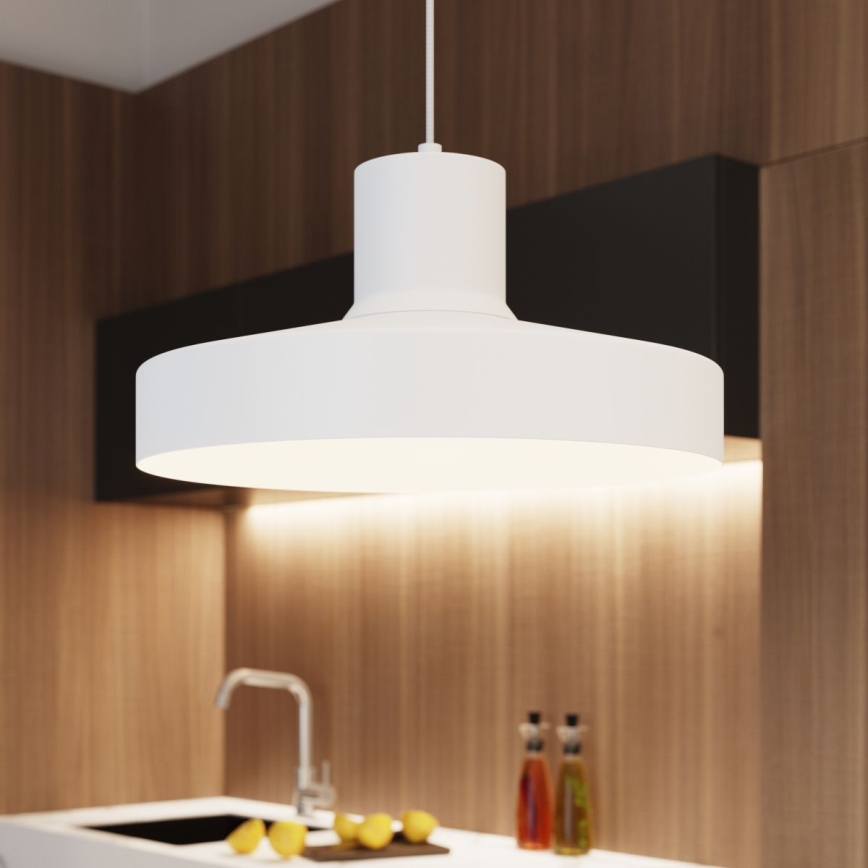 Luster na lanku BILO 1xE27/15W/230V pr. 35 cm biela