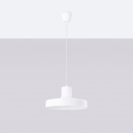 Luster na lanku BILO 1xE27/15W/230V pr. 35 cm biela