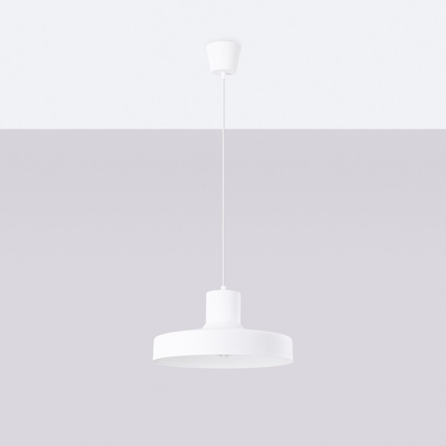 Luster na lanku BILO 1xE27/15W/230V pr. 35 cm biela