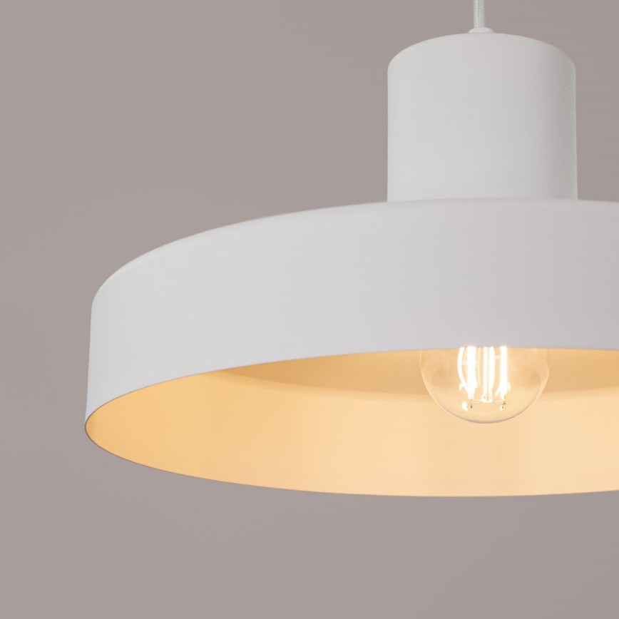Luster na lanku BILO 1xE27/15W/230V pr. 35 cm biela
