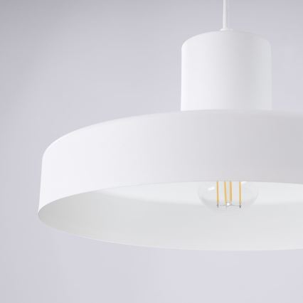 Luster na lanku BILO 1xE27/15W/230V pr. 35 cm biela
