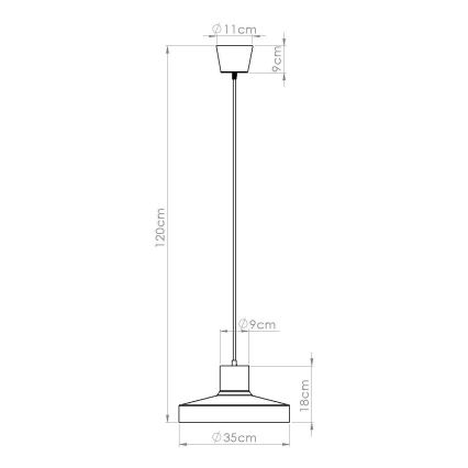 Luster na lanku BILO 1xE27/15W/230V pr. 35 cm biela