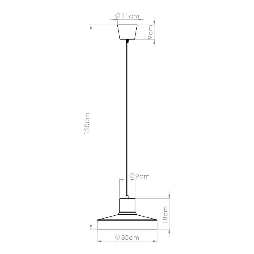 Luster na lanku BILO 1xE27/15W/230V pr. 35 cm biela
