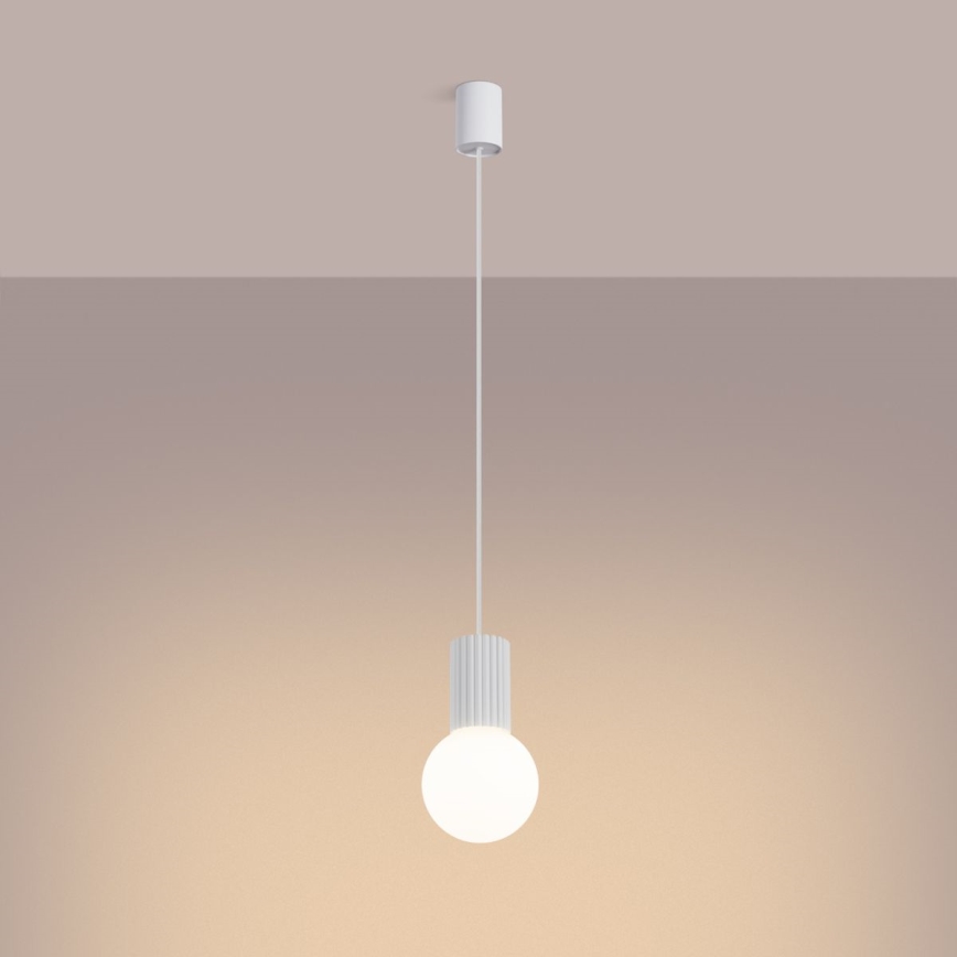 Luster na lanku HALO 1xG9/8W/230V pr. 12 cm biela