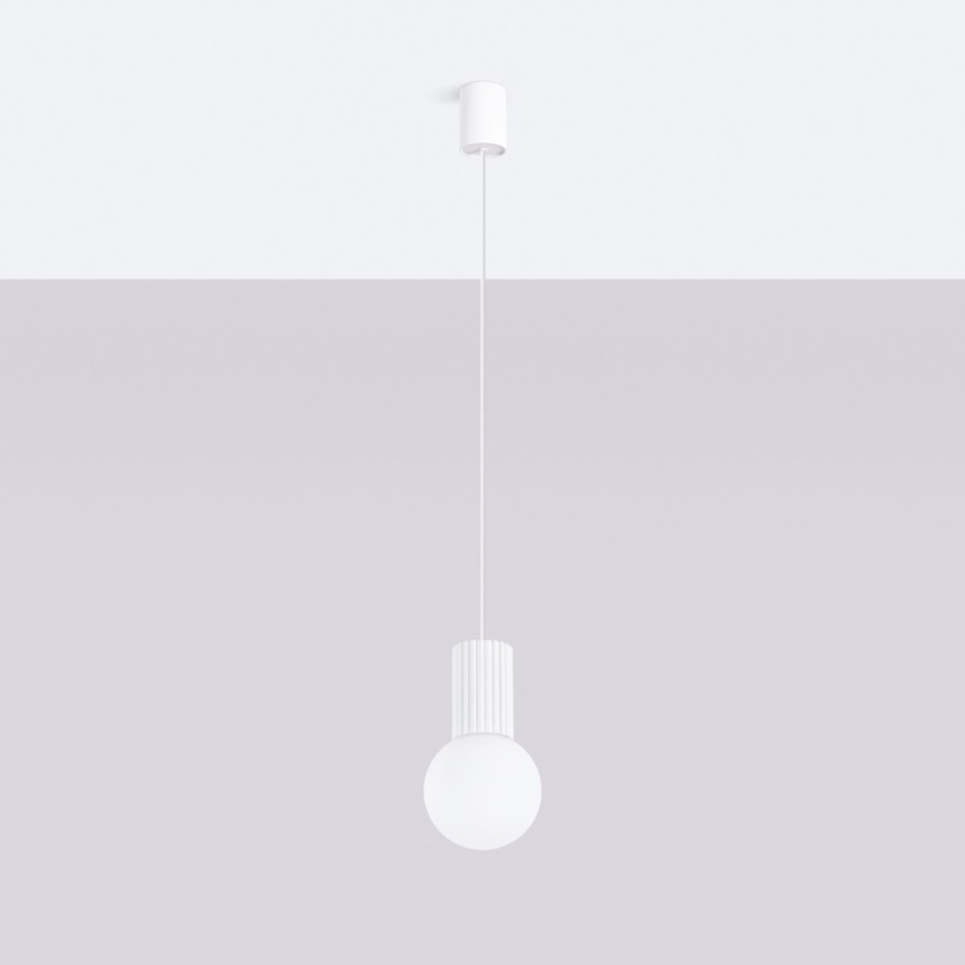 Luster na lanku HALO 1xG9/8W/230V pr. 12 cm biela