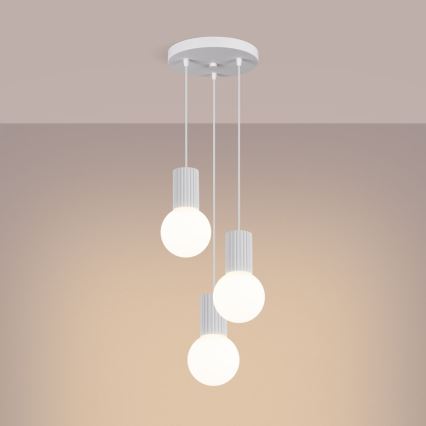 Luster na lanku HALO 3xG9/8W/230V pr. 25 cm biela
