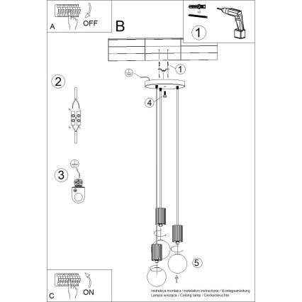 Luster na lanku HALO 3xG9/8W/230V pr. 25 cm biela