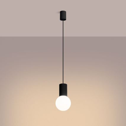 Luster na lanku HALO 1xG9/8W/230V pr. 12 cm čierna
