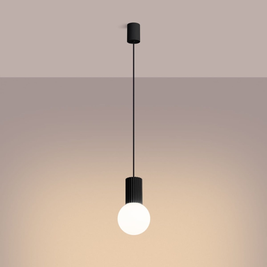 Luster na lanku HALO 1xG9/8W/230V pr. 12 cm čierna