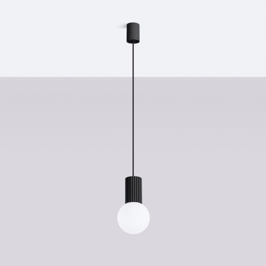 Luster na lanku HALO 1xG9/8W/230V pr. 12 cm čierna