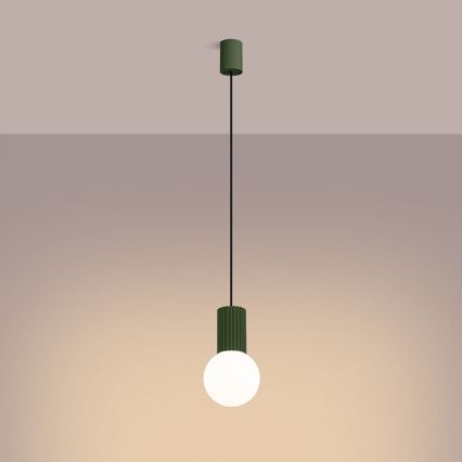 Luster na lanku HALO 1xG9/8W/230V pr. 12 cm zelená