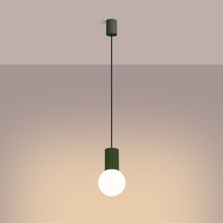 Luster na lanku HALO 1xG9/8W/230V pr. 12 cm zelená