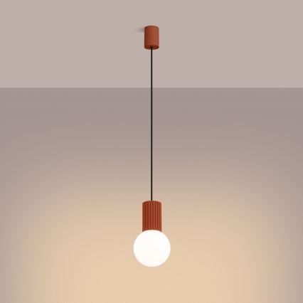 Luster na lanku HALO 1xG9/8W/230V pr. 12 cm oranžová