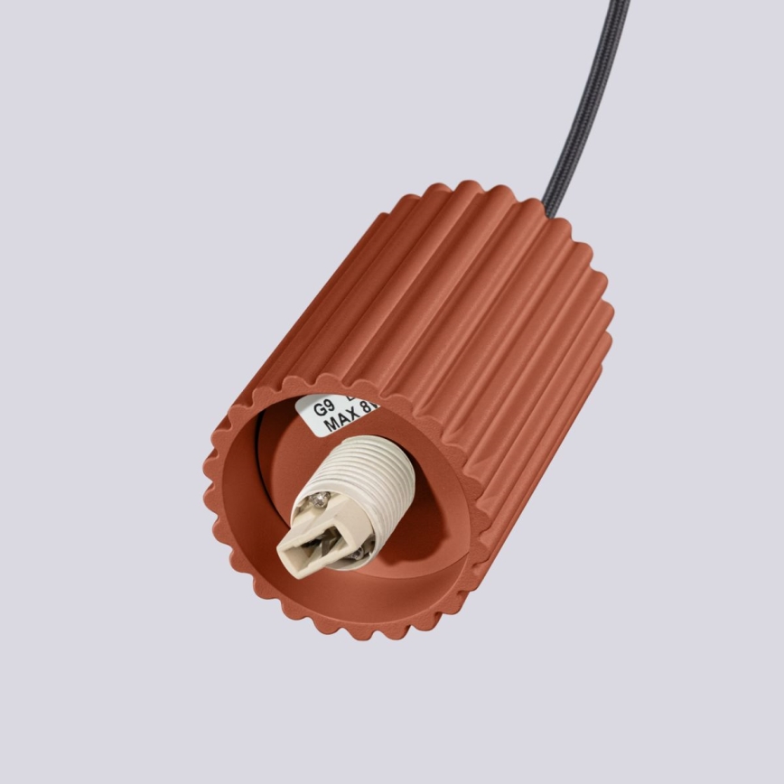 Luster na lanku HALO 1xG9/8W/230V pr. 12 cm oranžová