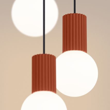 Luster na lanku HALO 3xG9/8W/230V pr. 25 cm oranžová