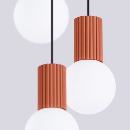 Luster na lanku HALO 3xG9/8W/230V pr. 25 cm oranžová