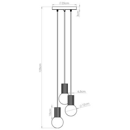 Luster na lanku HALO 3xG9/8W/230V pr. 25 cm oranžová